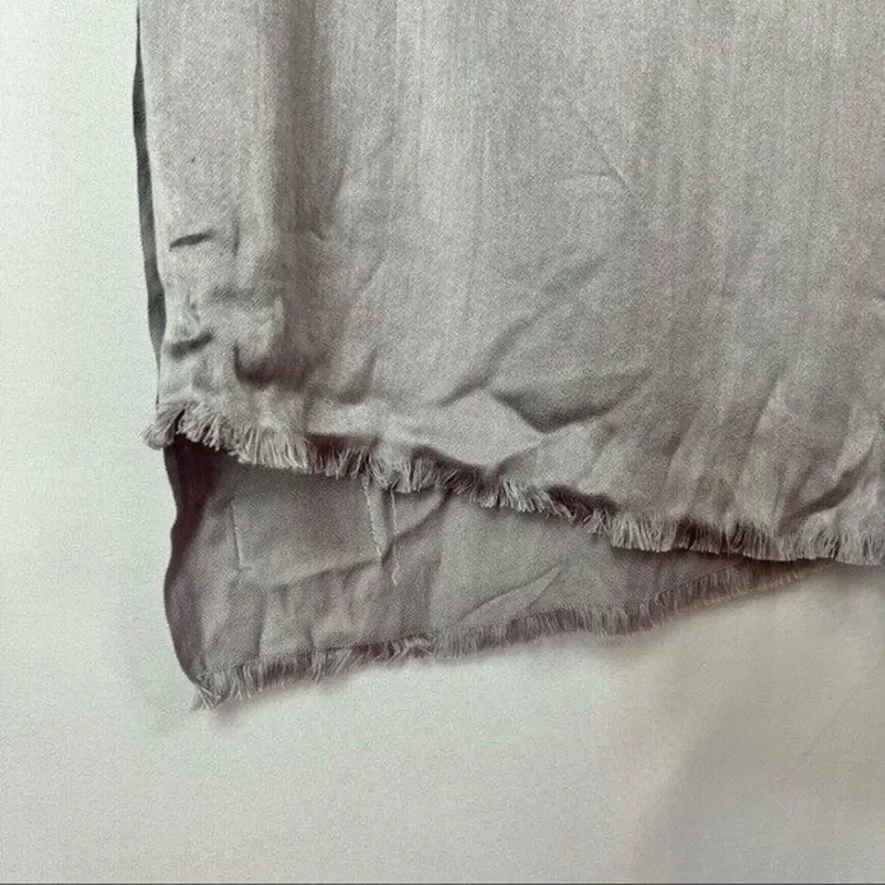 Calvin Klein Gray Fringe Trim Rectangle Scarf - Picture 3 of 3